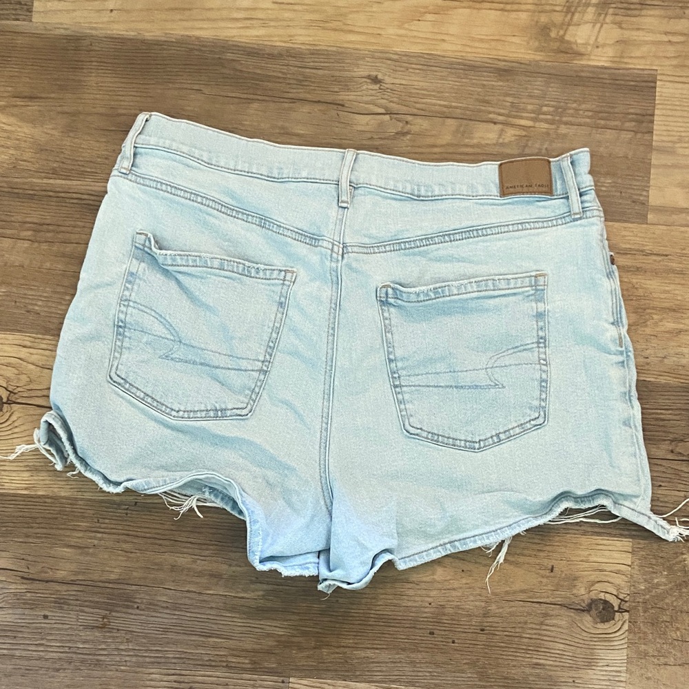 American Eagle Outfitters Light Blue High-Rise Denim Shorts image 2